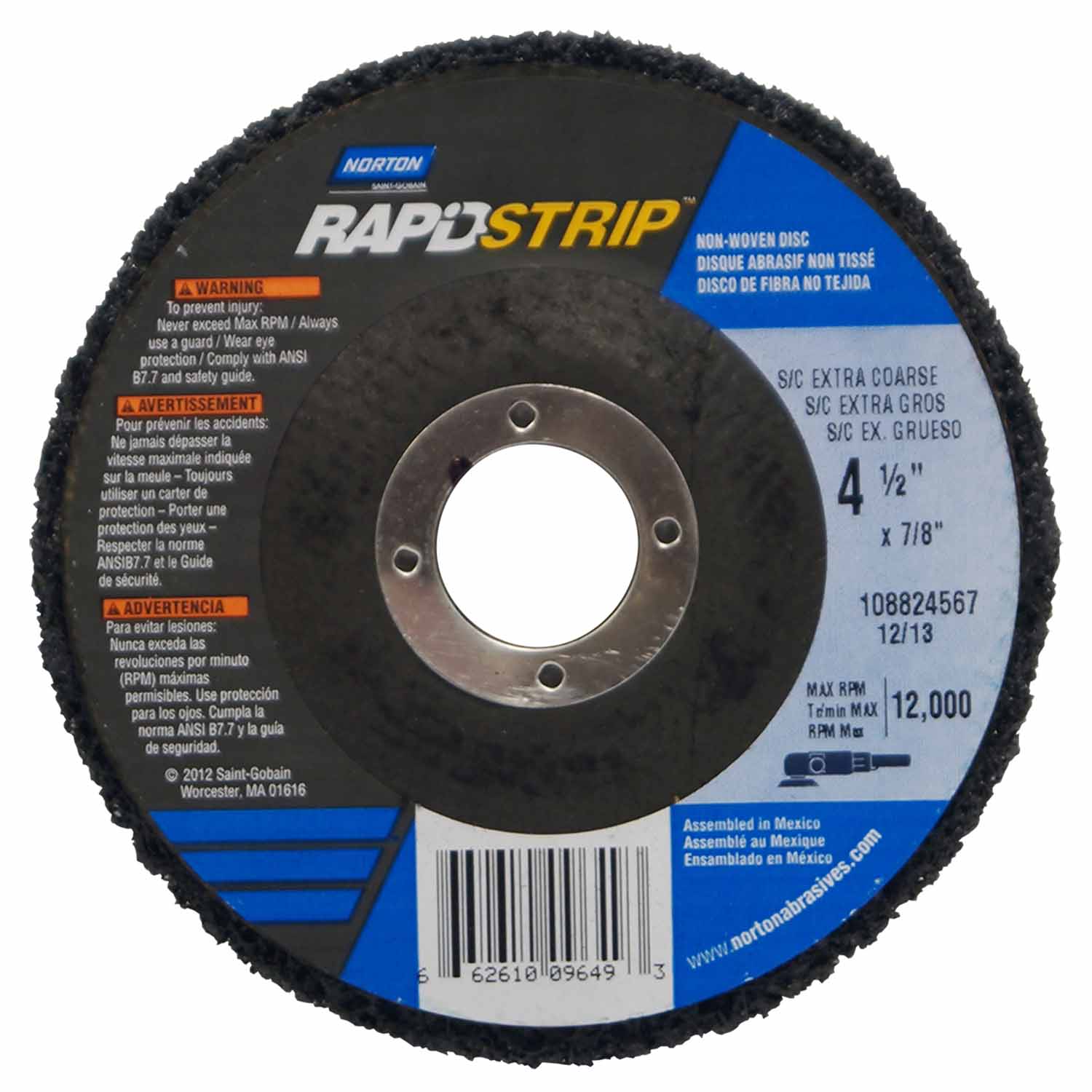 Norton Rapid Strip Depressed Centre Disc 125x22mm - 30655