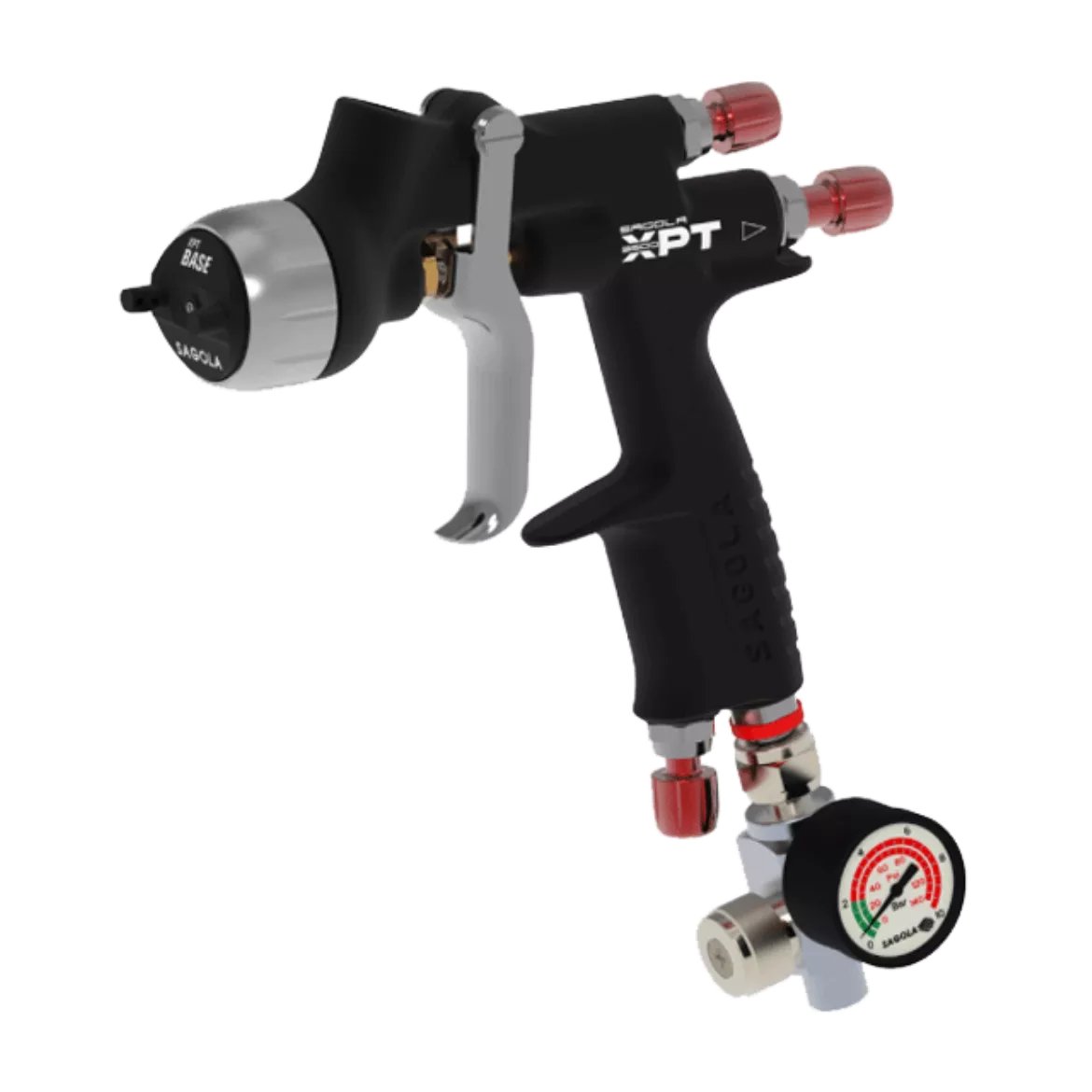 SAGOLA 3600 XPT CLEAR GRAVITY GUN WITH RC2 ANALOGUE PRESSURE GAUGE (1.30)