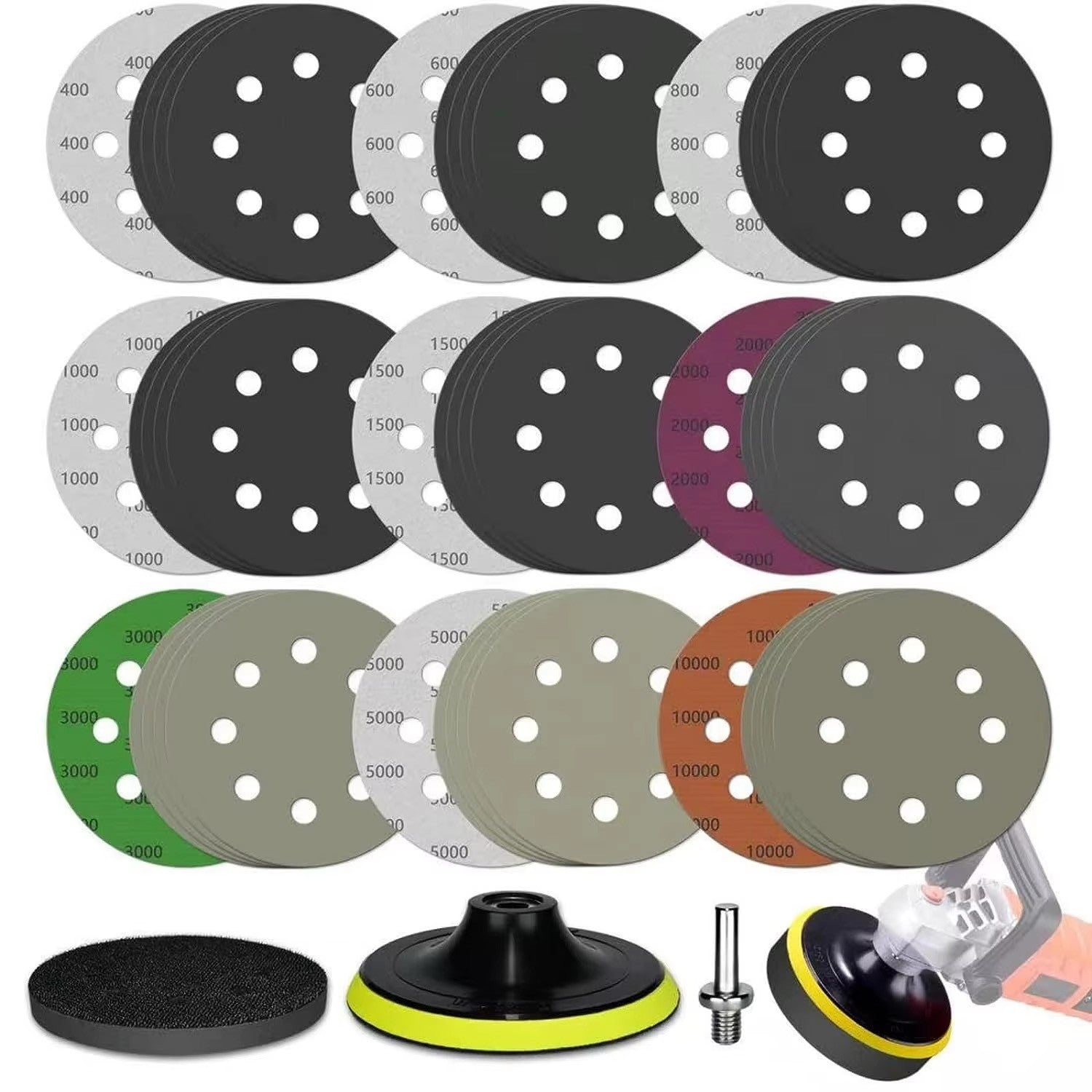 48PC 125MM Hook It Disc P400 - P10000