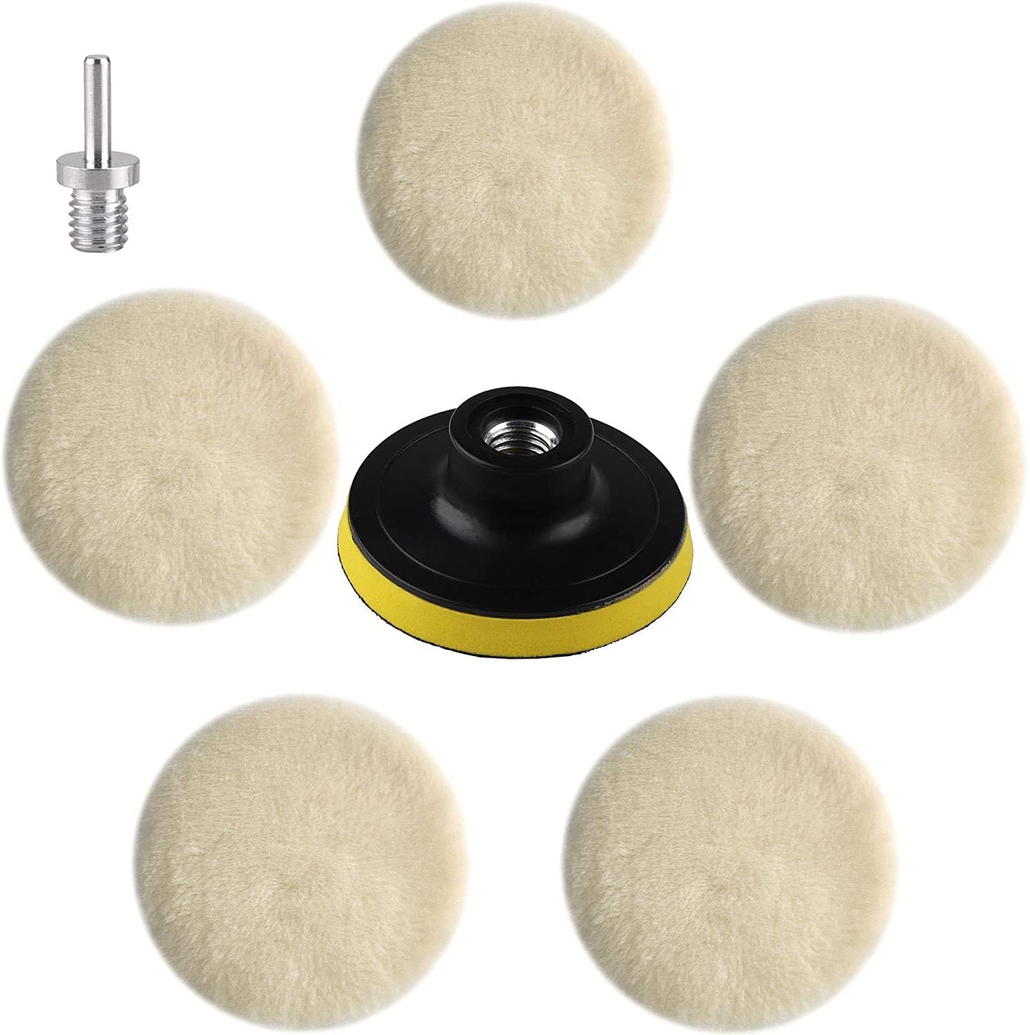 7 Pcs 3 Inch Wool Polisher Buffing Pads