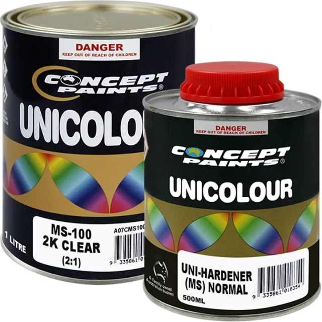 CONCEPT MS 100 2K CLEAR KIT 1 5L 1L CLEAR 500ML HARDENER concept-ms-100-2k-clear-kit-1-5l-1l-clear-500ml-hardener