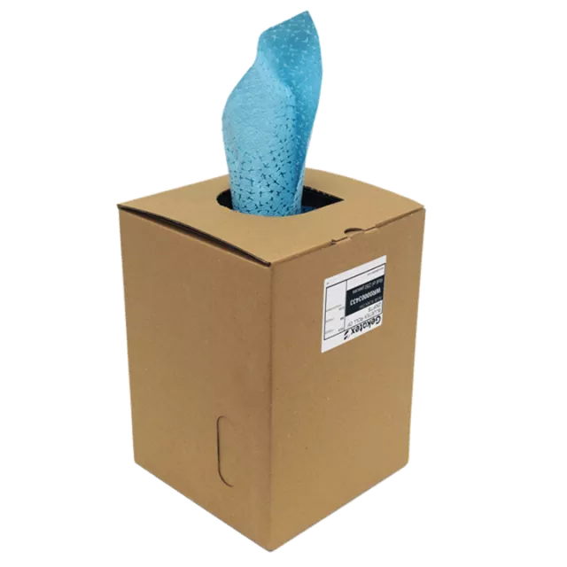 GEKATEX BLUE SOLVENT WIPE BOXED CENTRE FEED ROLL 250