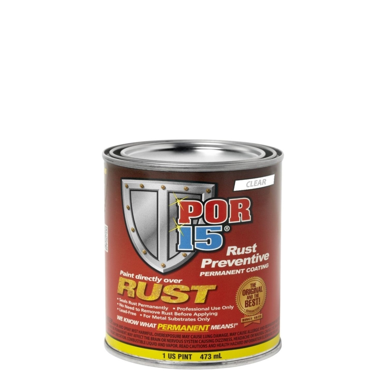 Rust Preventive Coating Clear Pint 473mL covers 4.5m² single coat