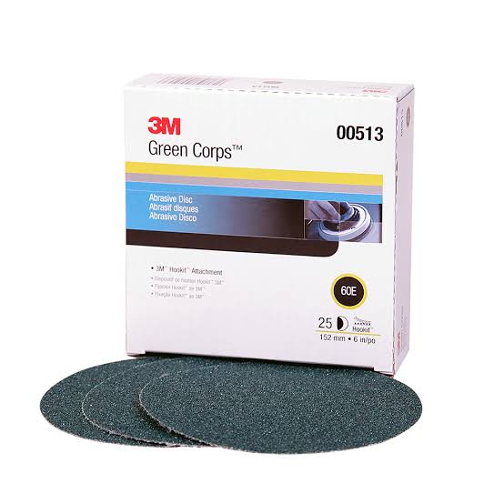 3M 00513 Green Corps Hookit Disc  bx 25