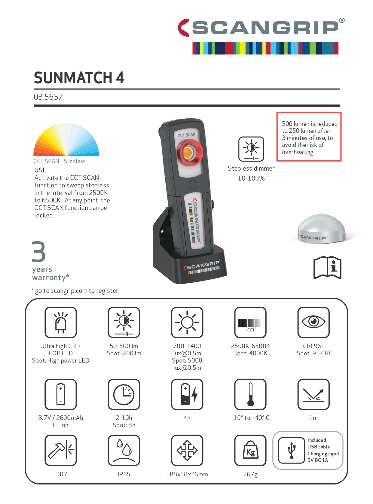 SCANGRIP COLOURMATCH SUNMATCH 4