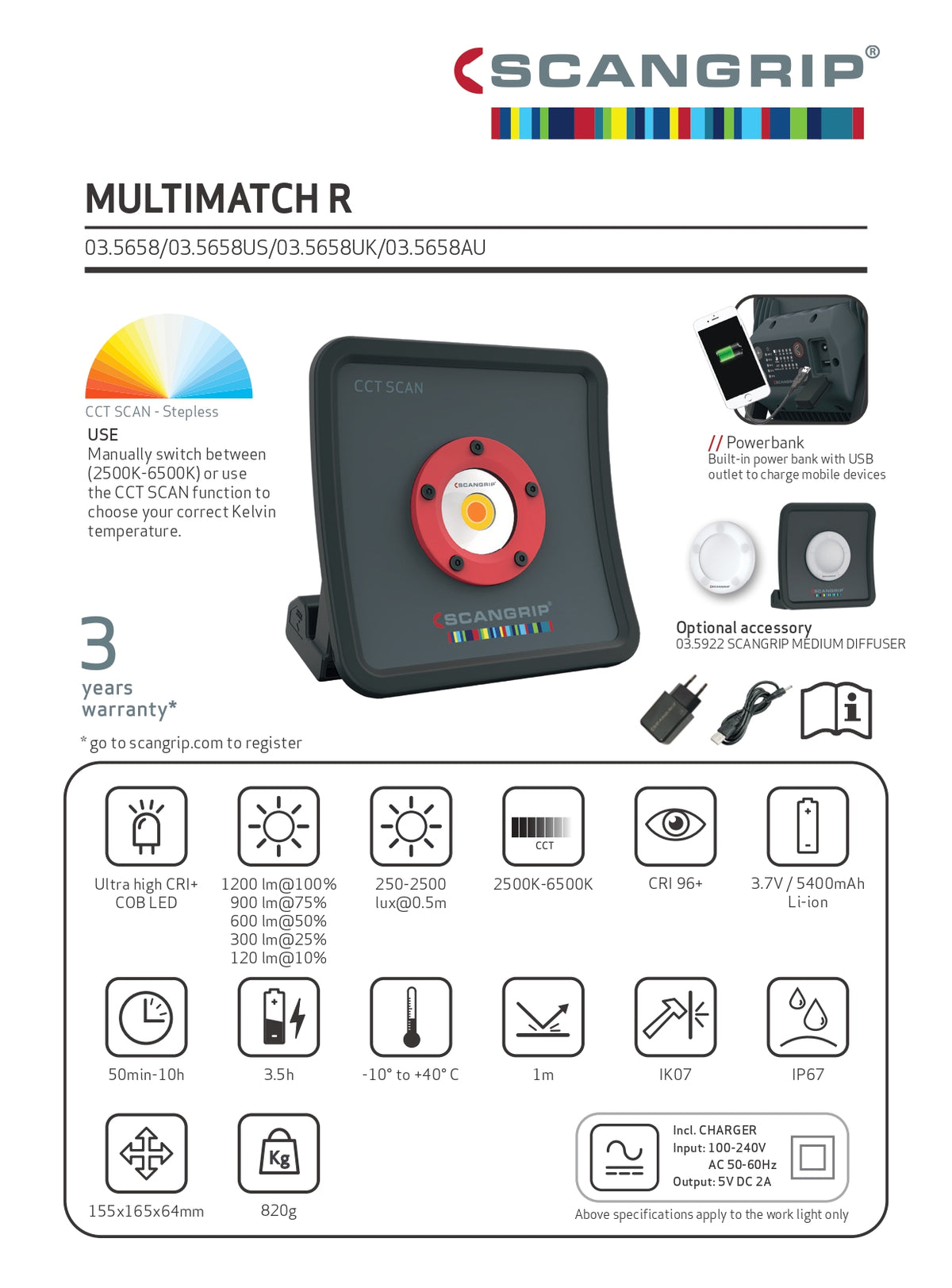 Scan Grip Color Light SCANGRIP COLOURMATCH MULTIMATCH R