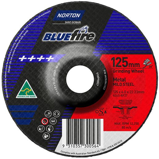 Norton Bluefire Grinding Disc 125 x 6.0 x 22.23mm
