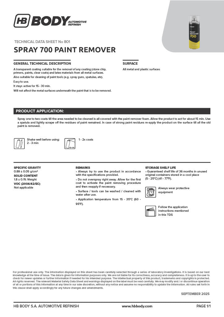 700 Paint Remover Spray Can 400mL