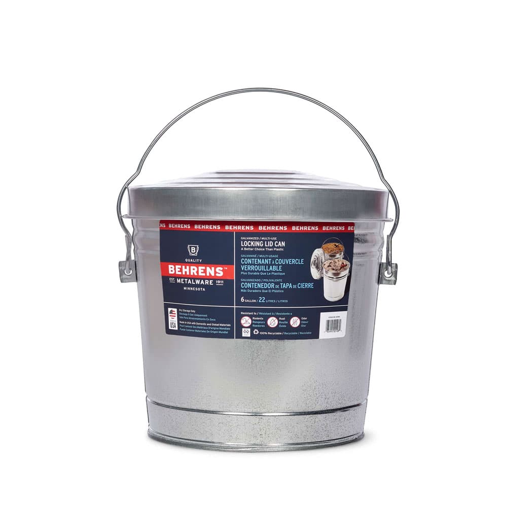 6 Gallon (22lt)  Galvanized Steel Can with Locking Lid