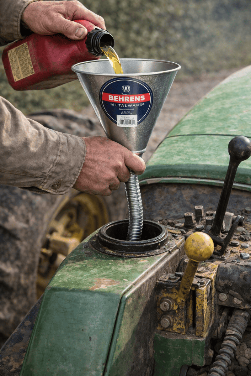 1 Quart (946ml)  Galvanized Steel 14″ Flex Spout Funnel