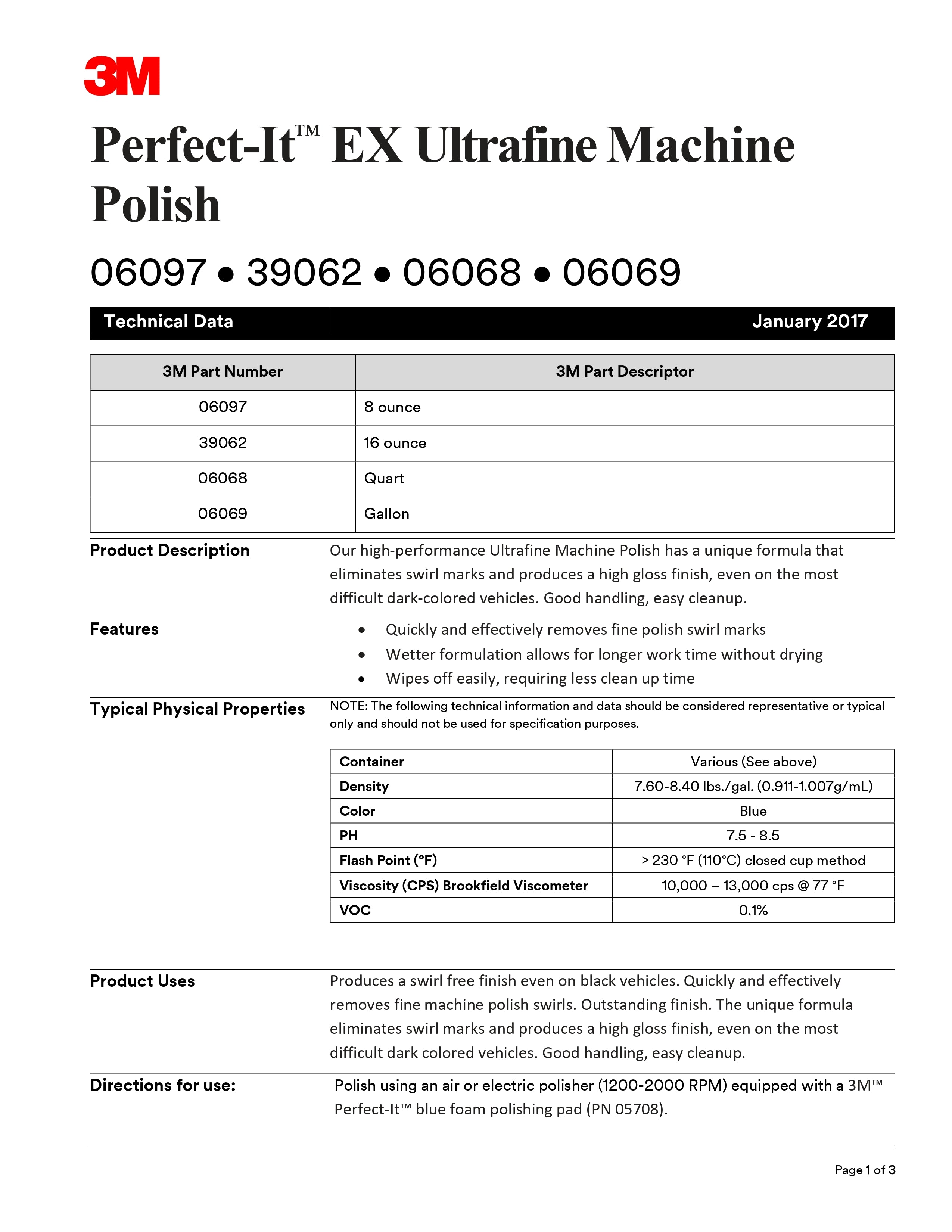 3M Perfect It Ultrafine Machine Polish 946mL