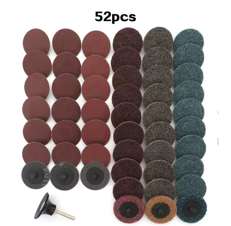 52PCS 2inch Abrasive Disc Sanding Discs WITH HOLDER