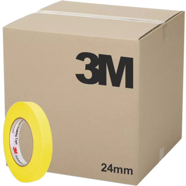 3M 6653 AUTOMOTIVE REFINISHING TAPE YELLOW 24MM X 55M (BOX 36)