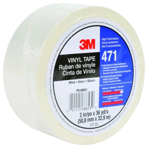 3M Vinyl Tape 471 White 50mm x 33m (Roll)