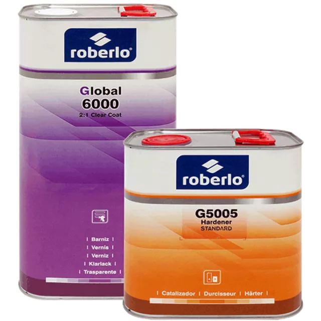 ROBERLO GLOBAL 6000 CLEARCOAT 5L & G5005 STANDARD HARDENER 2.5L 2:1 KIT