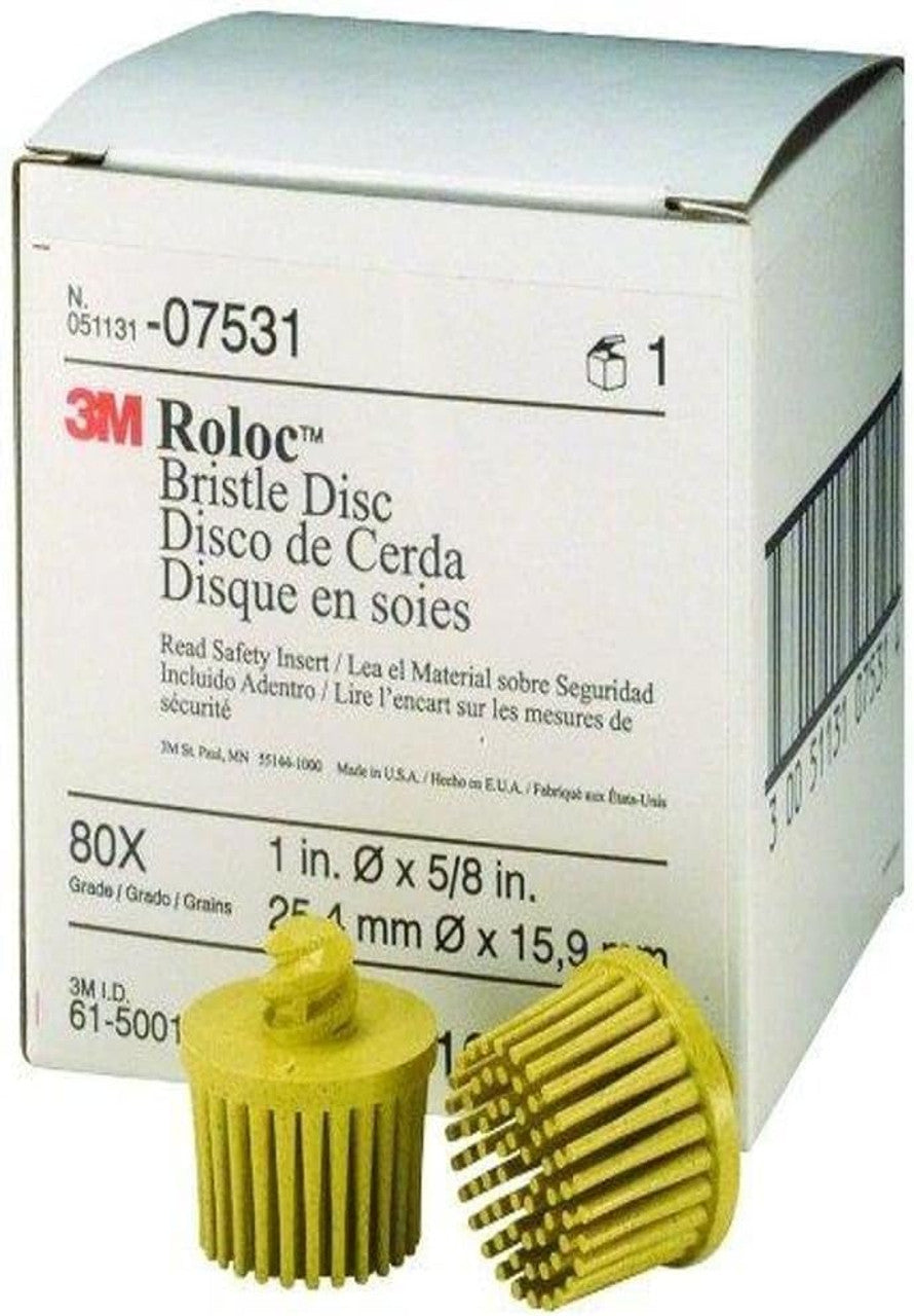 3M 7531 ROLOC YELLOW BRISTLE DISC 25MM 80 GRIT