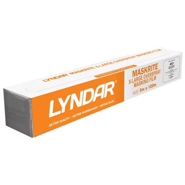 LYNDAR MASKRITE XLARGE BOOTH PLASTIC MASKING ROLL 5.0M X 120M