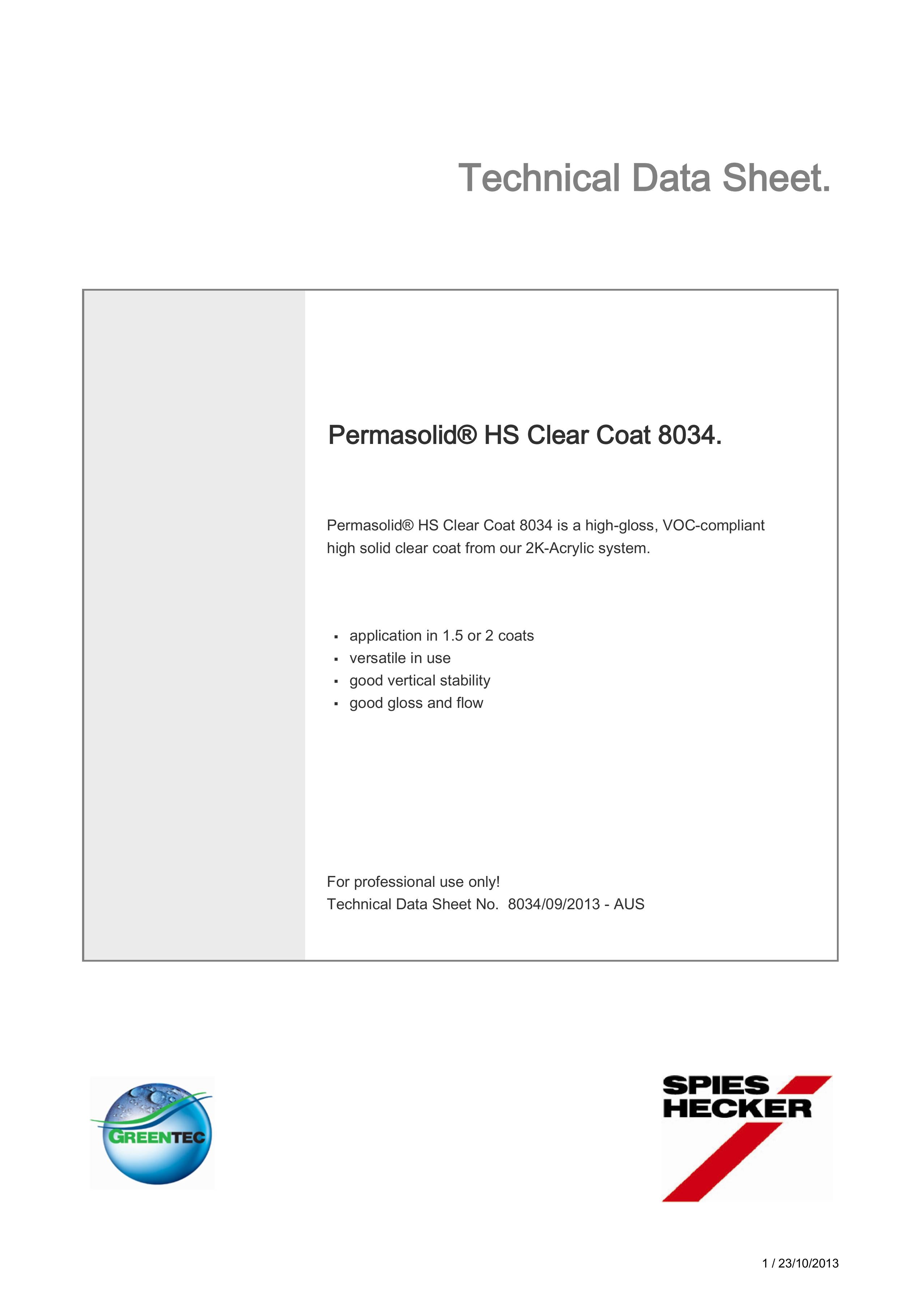 8034 PERMASOLID HS CLEARCOAT 5L