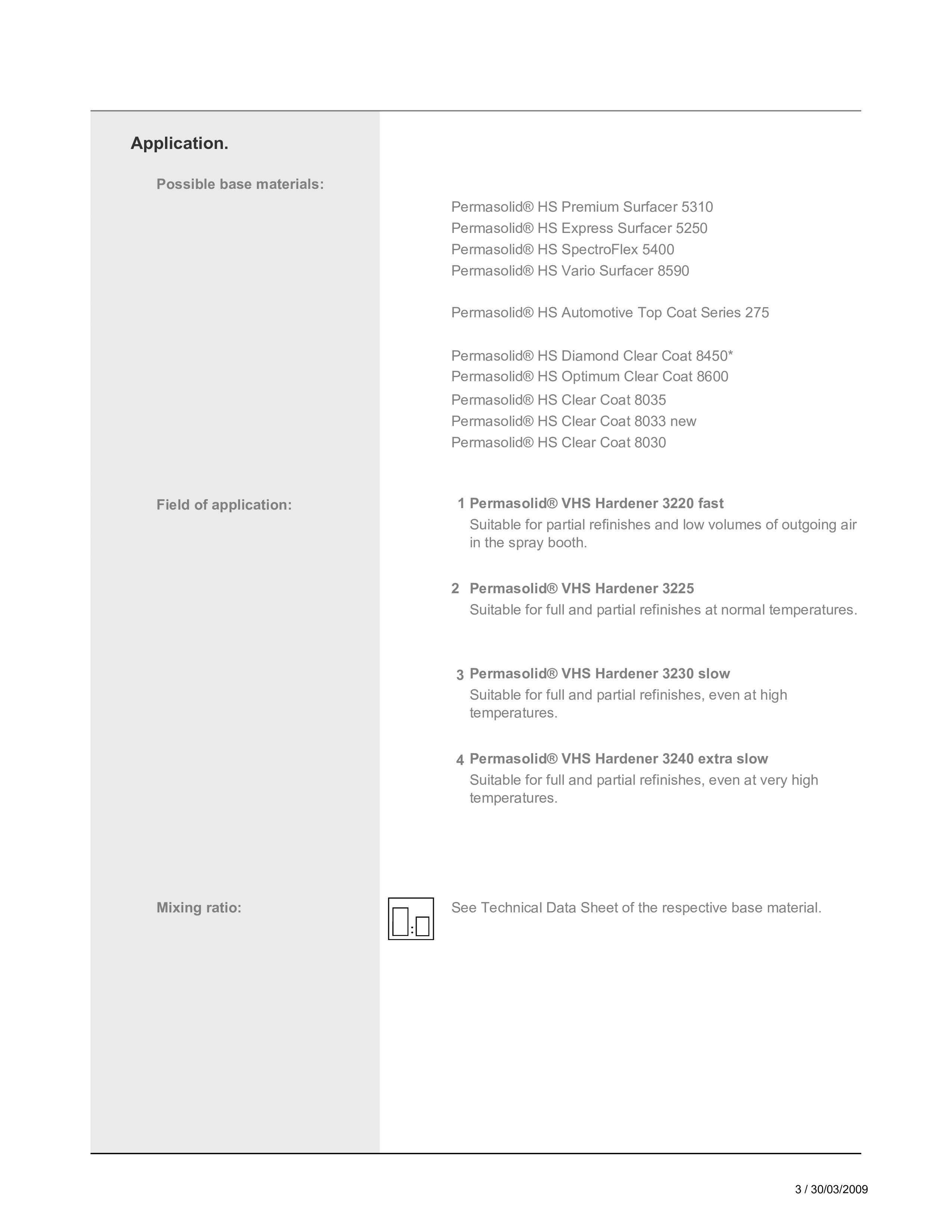 3240 PERMASOLID VHS HARDENER EXTRA SLOW 1L