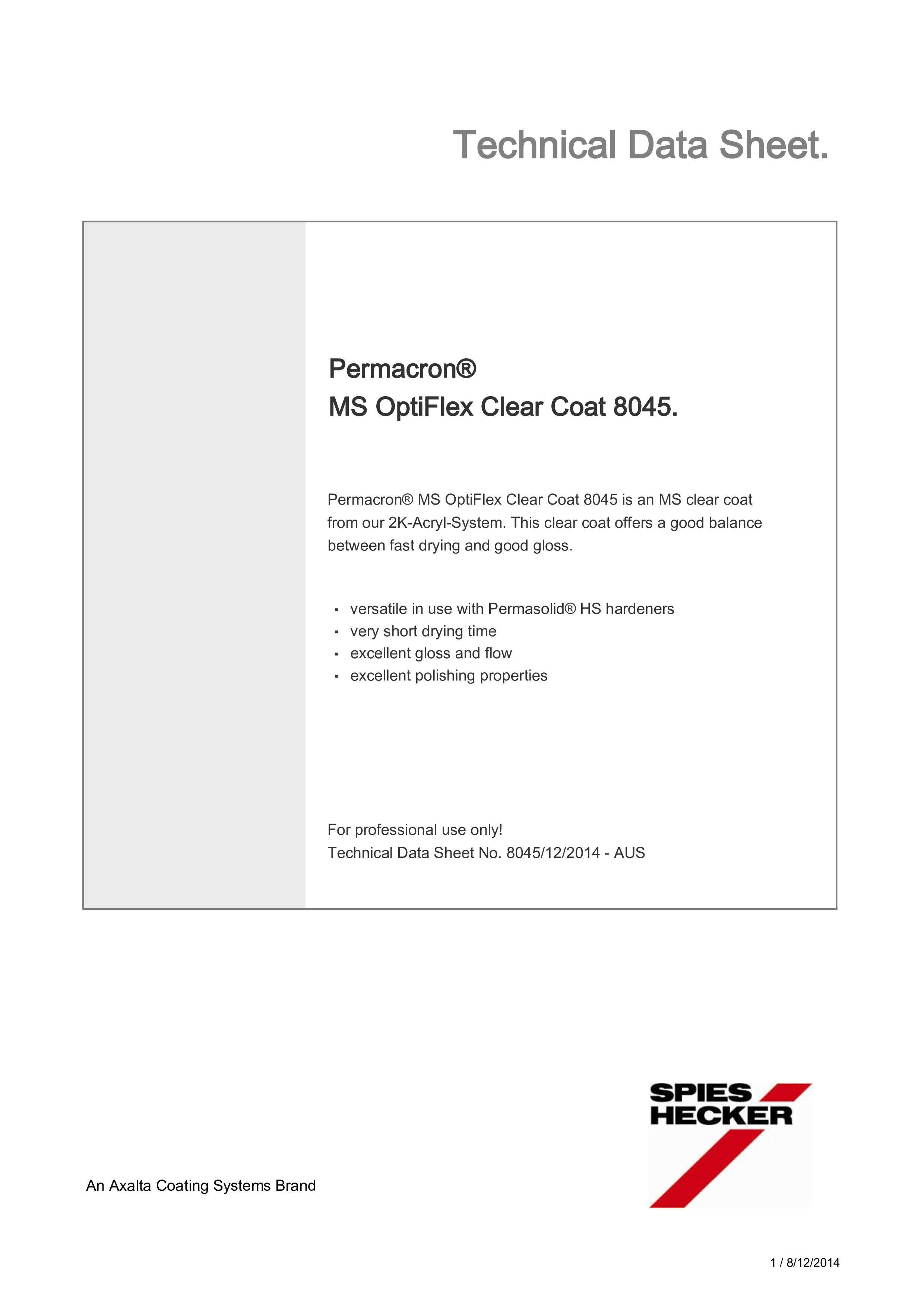 8045 PERMACRON OPTIFLEX CLEAR 5L