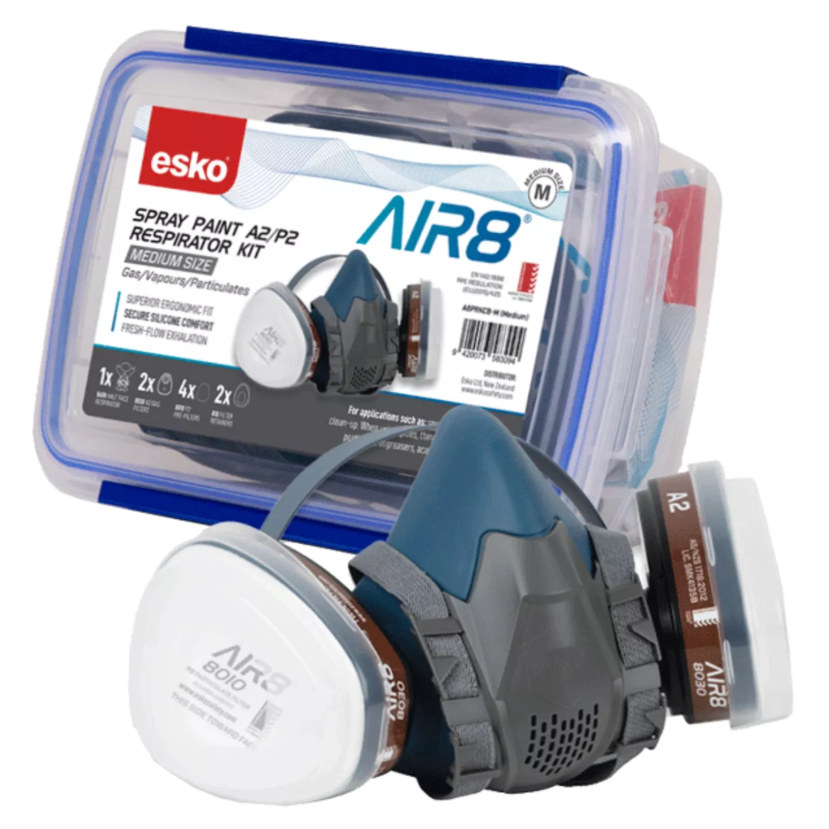 ESKO -AIR8 SPRAY PAINT RESPIRATOR A2/P2 CLIP / 1 X 8600 KIT (MEDIUM)