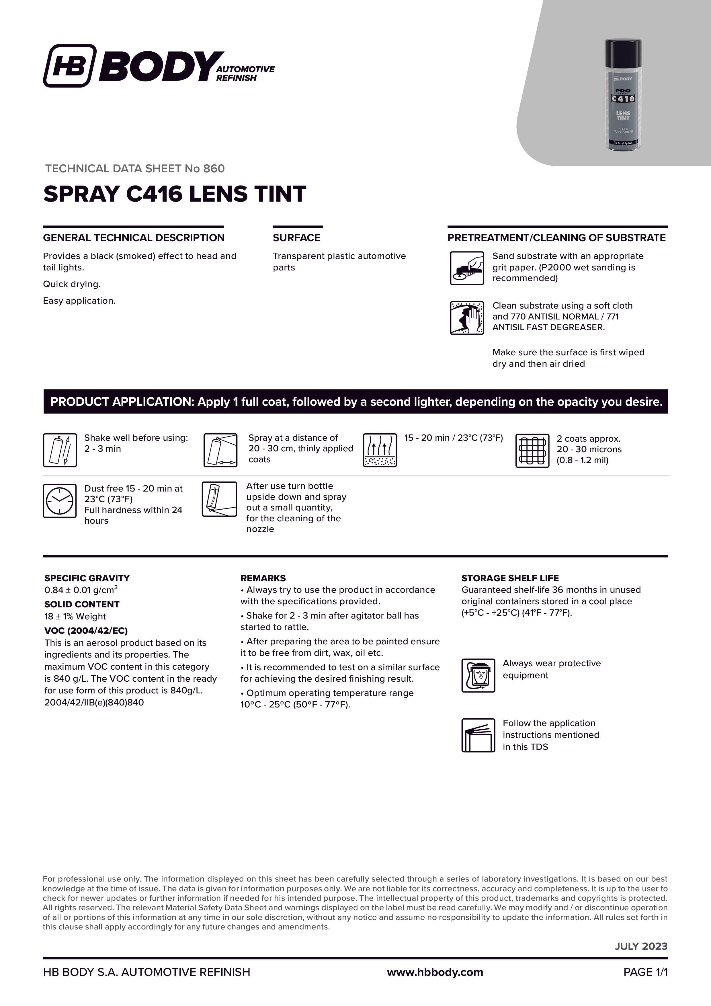 C416 LENS TINT SPRAY