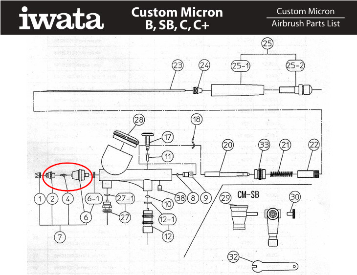 IWATA HEAD SET CM.C/C+