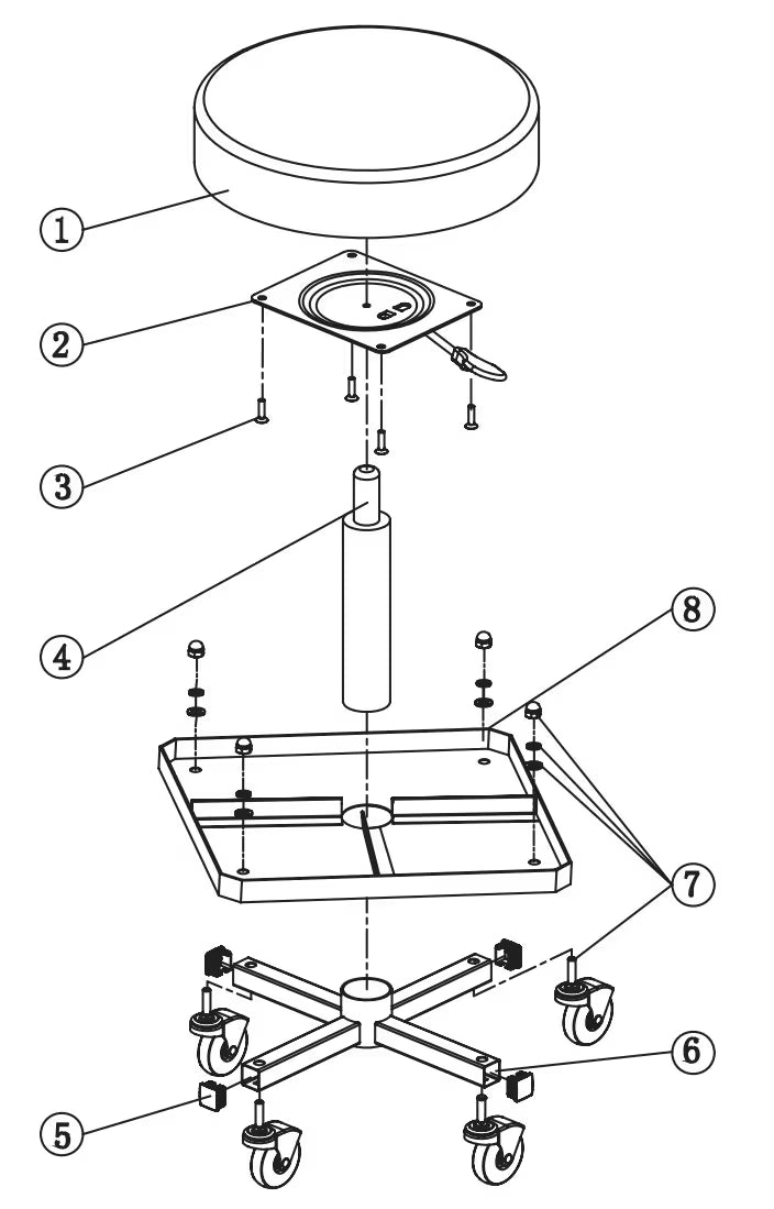 Wayco Hydraulic Adjustable Creeper Seat