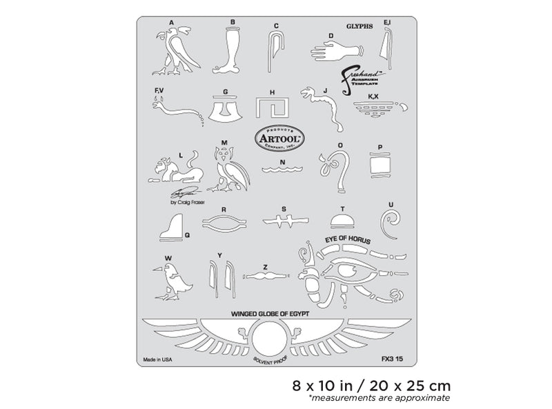 Artool FX3 Glyphs Freehand Airbrush Template by Craig Fraser