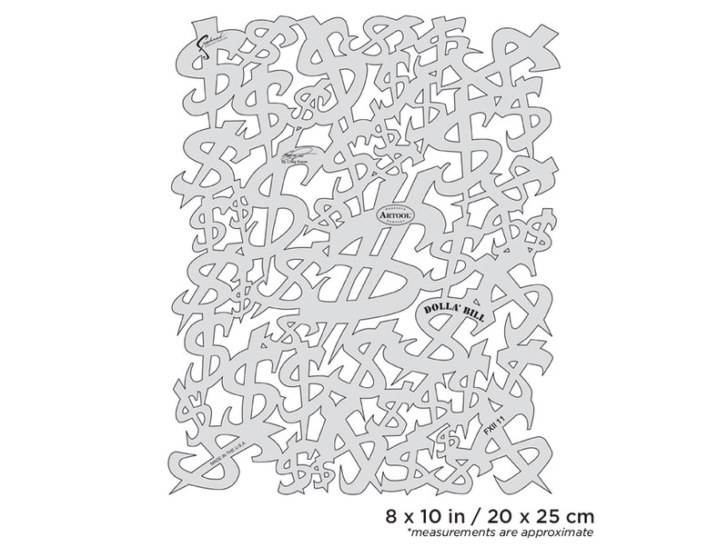 Artool FX II Dolla Bill Freehand Airbrush Template by Craig Fraser