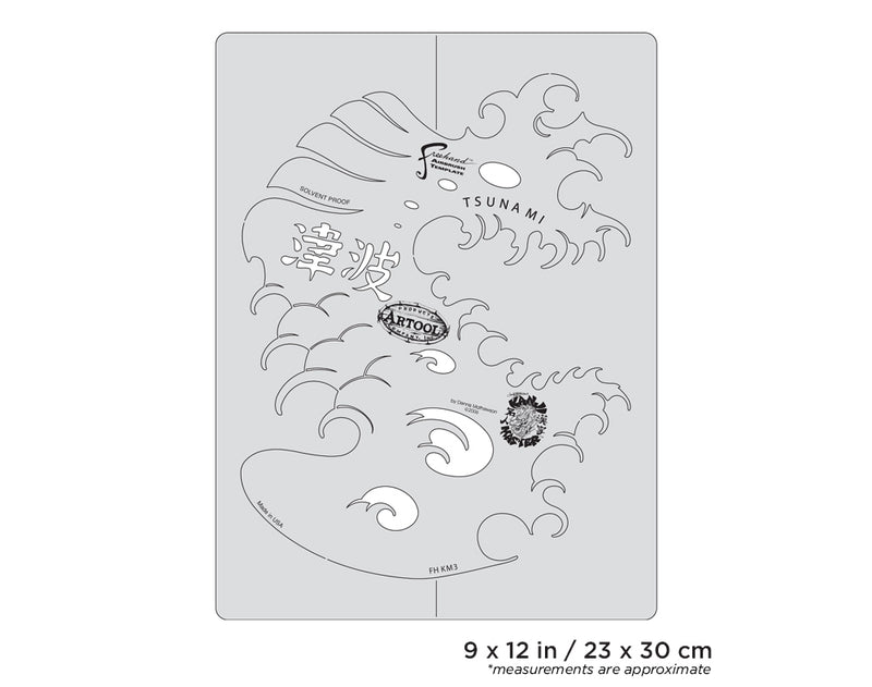 Artool Kanji Master Tsunami Freehand Airbrush Template by Dennis Mathewson