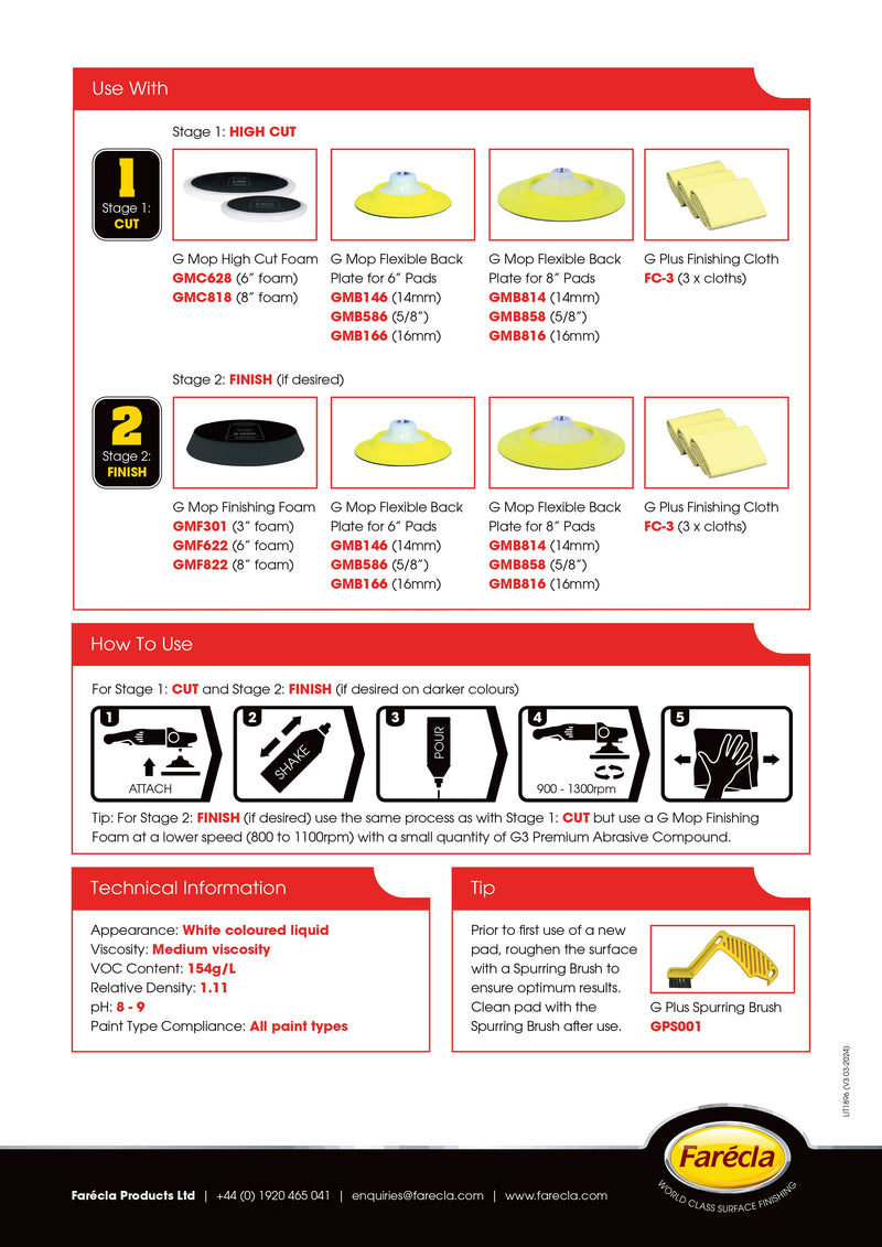 FARECLA G3 PREMIUM ABRASIVE COMPOUND 1KG