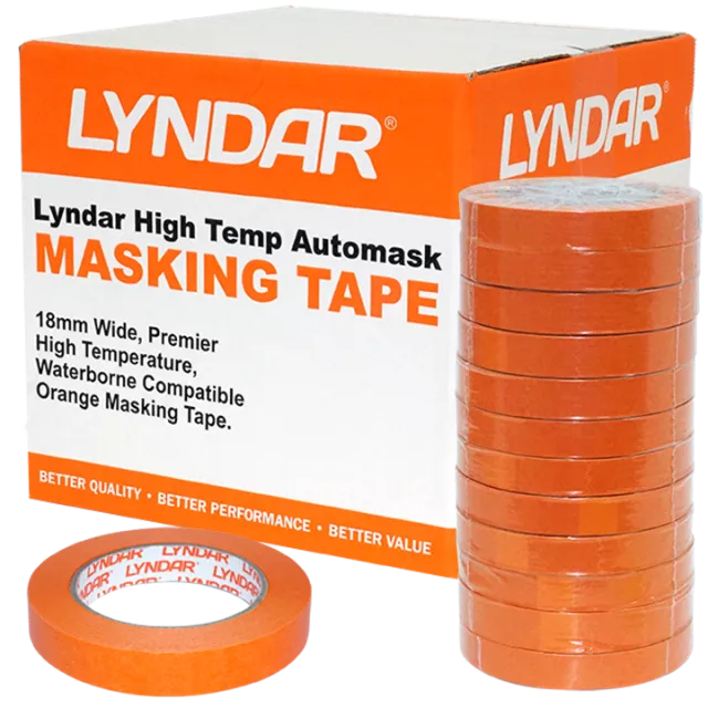 LYNDAR HIGH TEMP AUTOMASK TAPE ORANGE 18MM X 50M (BOX 48)