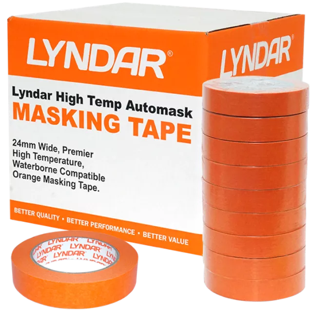 LYNDAR HIGH TEMP AUTOMASK TAPE ORANGE 24MM X 50M (BOX 36)