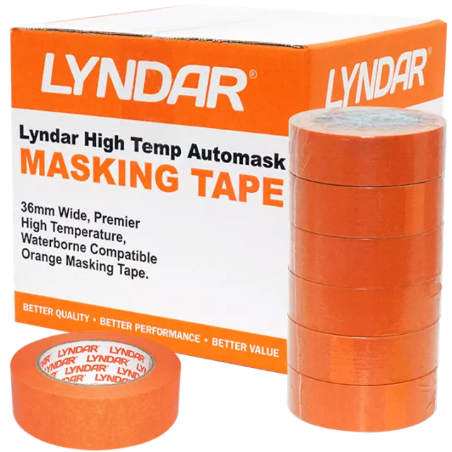 LYNDAR HIGH TEMP AUTOMASK TAPE ORANGE 36MM X 50M (BOX 24)