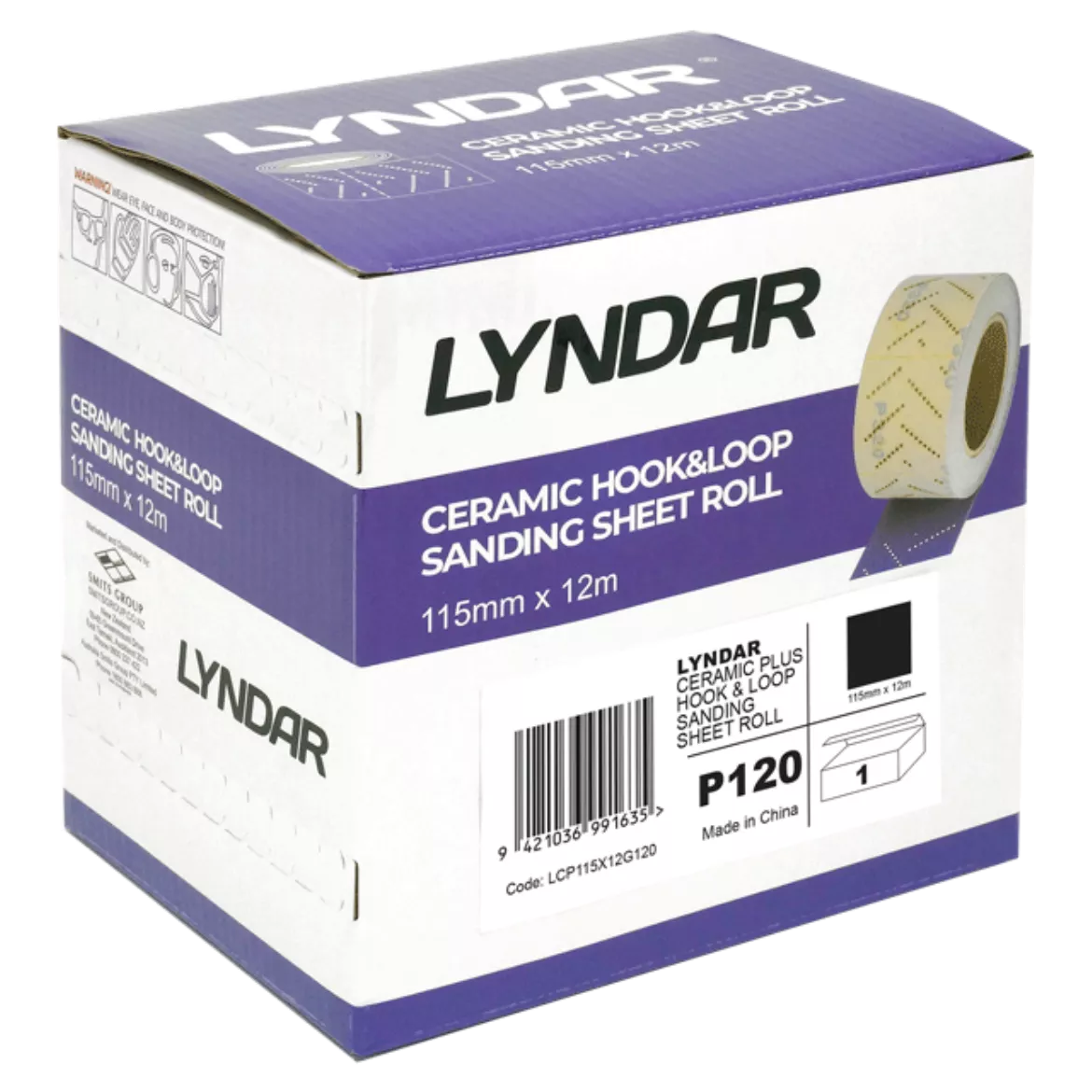 LYNDAR CERAMIC PLUS HOOK AND LOOP STRIP 115mm X 12M 120G