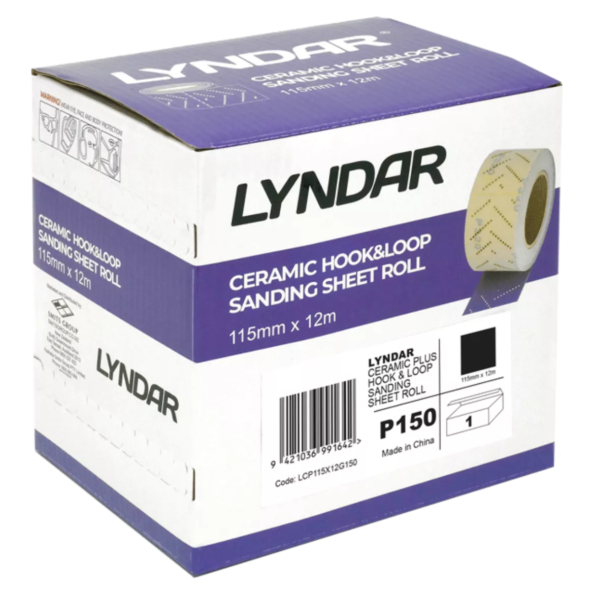LYNDAR CERAMIC PLUS HOOK AND LOOP STRIP 115mm X 12M 150G