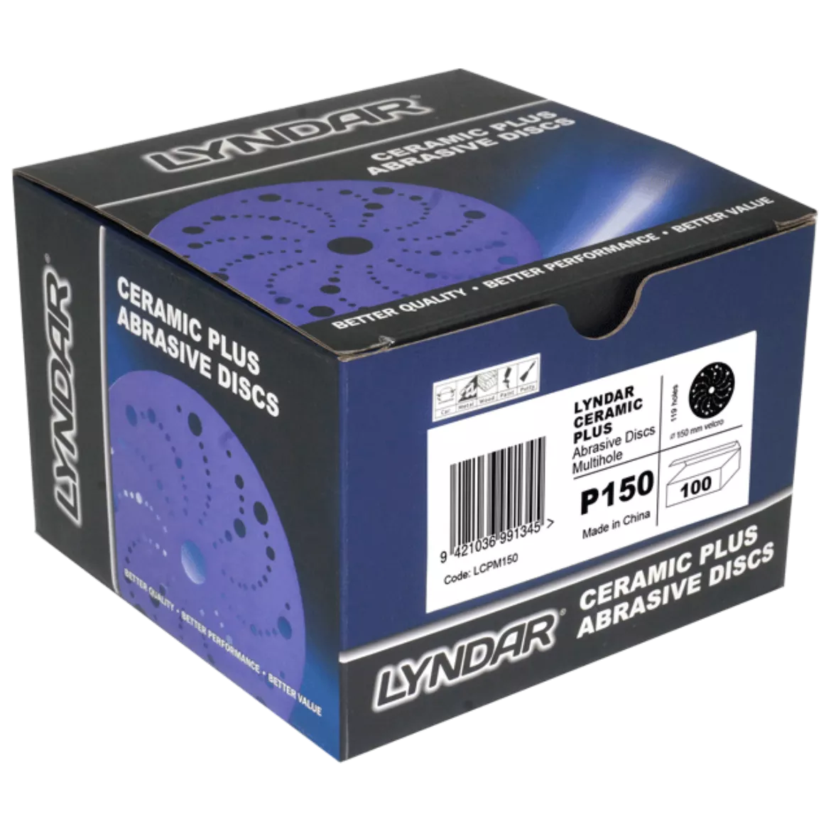 LYNDAR CERAMIC PLUS 150MM DISC P150 (Box 100)