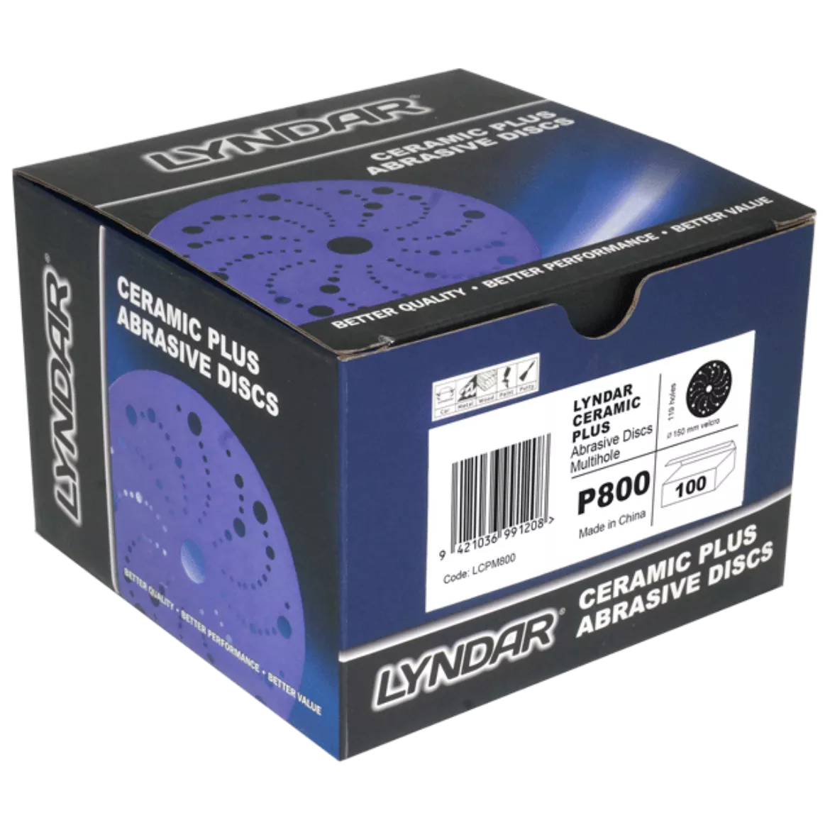LYNDAR CERAMIC PLUS 150MM DISC P800 (Box 100)