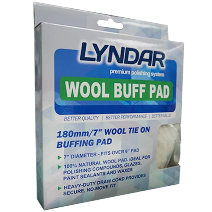 LYNDAR WOOL TIE ON BUFFING PAD 180MM/7 INCHES