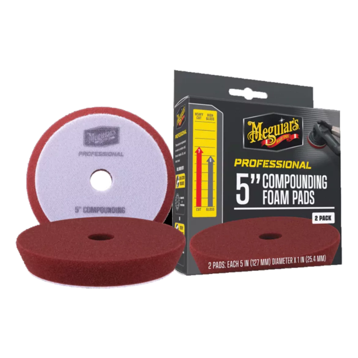 MEGUIARS M5CFP2 PROFESSIONAL 5" (127MM) COMPOUND FOAM PAD Pk 2