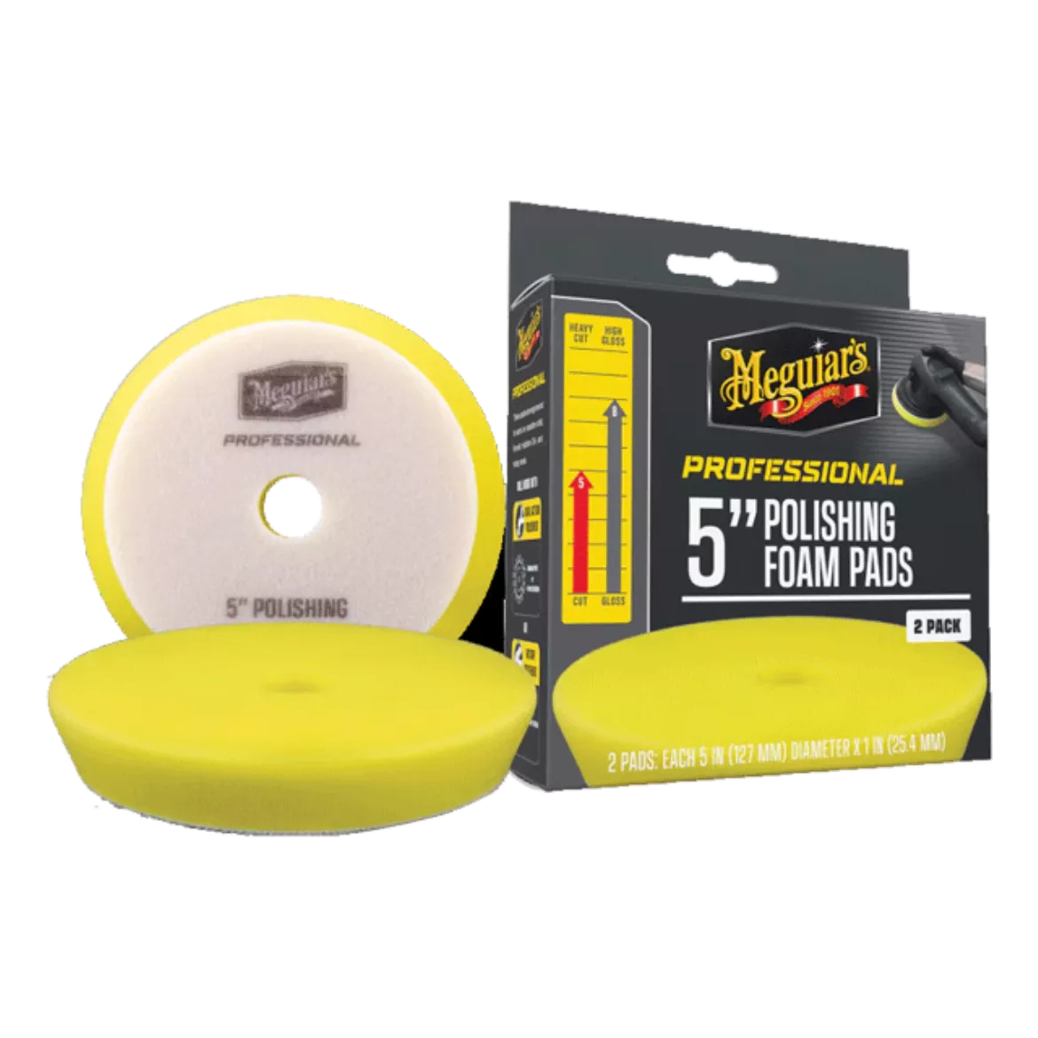 MEGUIARS M5PFP2 PROFESSIONAL 5" (127MM) POLISHING FOAM PAD Pk 2