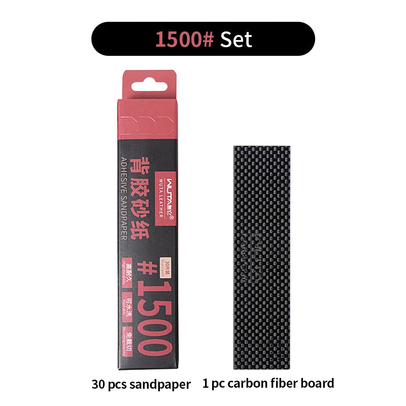 P1500 Sanding sheets & Carbon Fibre Board. 115mm x 30mm  30PC