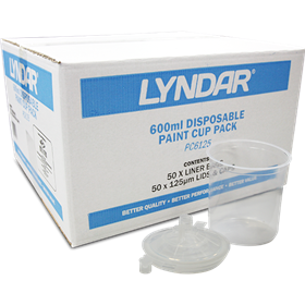 Lyndar 600ml Paint Prep Lids And Liners Standard 125 Micron Kit (50)