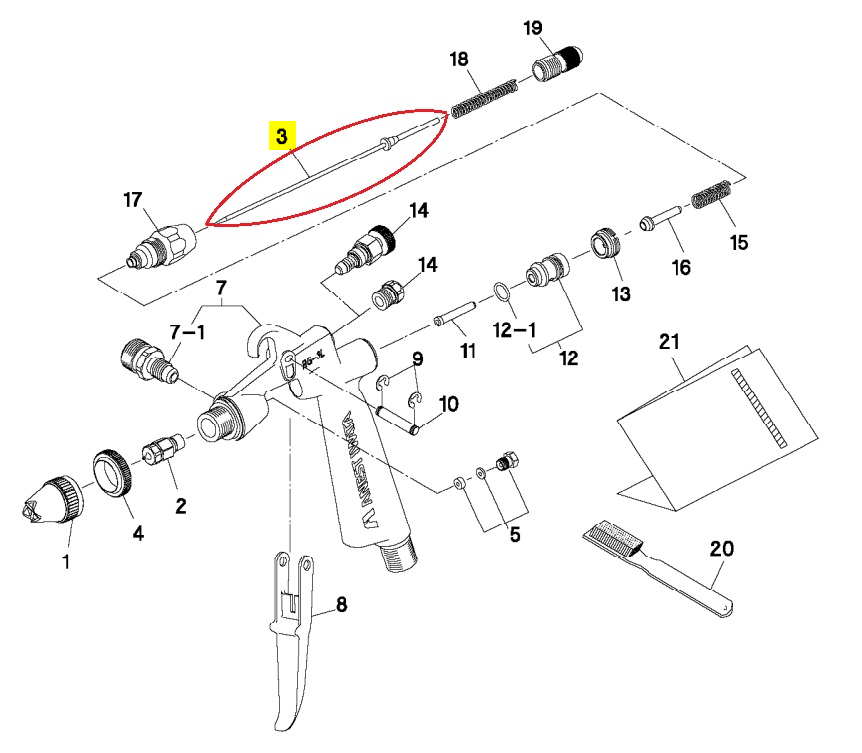 IWATA FLUID NEEDLE SET 0.4