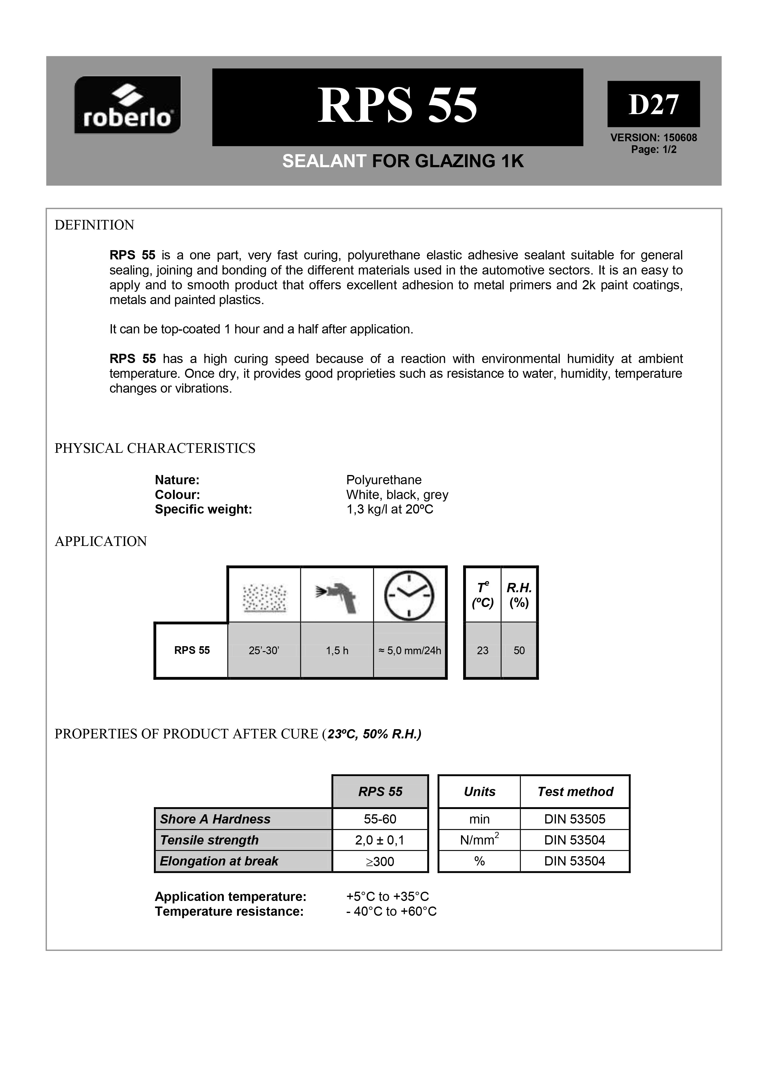 ROBERLO SEALANT RPS55B PU 1K GREY 310ML