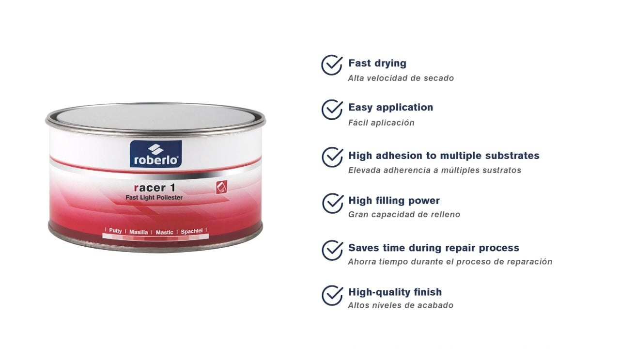 ROBERLO RACER 1 FAST LIGHT POLYESTER PUTTY 1L