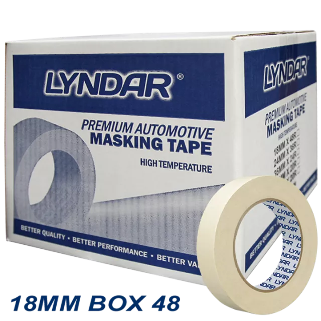 LYNDAR PREMIUM AUTOMOTIVE MASKING TAPE 18MM (BOX 48)