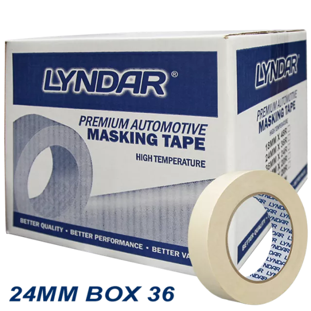 LYNDAR PREMIUM AUTOMOTIVE MASKING TAPE 24MM (BOX 36)