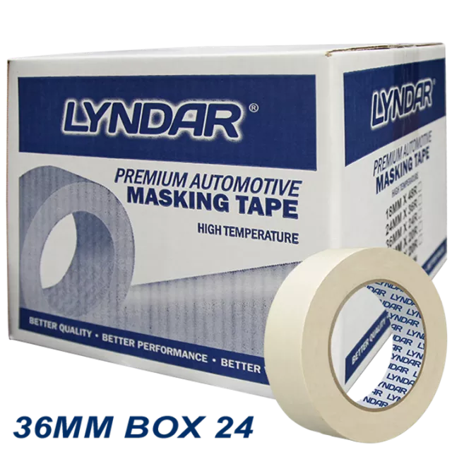 LYNDAR PREMIUM AUTOMOTIVE MASKING TAPE 36MM (BOX 24)